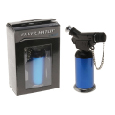 Sturmfeuerzeug "Metall" blau, Butane Torch Flamme