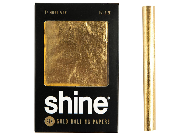 Shine 24K Gold Rolling Paper, 12 Blatt; 3,8 cm