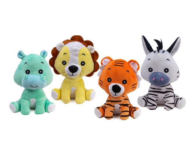 Plüsch Wildtiersortiment sitzend 20cm, 4-fach sortiert, einzeln