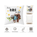 Kissenbezug "Bester Papa der Welt": 45 x 45 cm; Faultier; UVP: 9,99 Euro