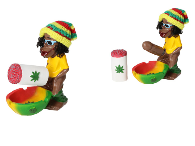 Wind Ashtray "Ceramic-Black" with creases, 6 cm x Ø14 cm