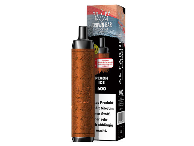Al Fakher Crown Bar 600 - Peach Ice (Pfirsich, Eis) - E-Shisha - 20 mg - 600 Züge