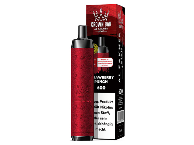 Al Fakher Crown Bar 600 - Strawberry Punch (Erdbeere) - E-Shisha - 20 mg - 600 Züge