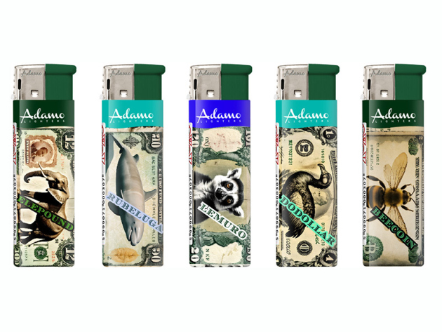 Elektrofeuerzeuge "BANKNOTE ANIMAL", 5-fach sortiert, 50er Display