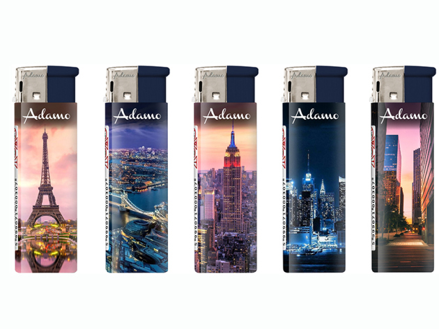 Elektrofeuerzeuge "PINK CITY", 5-fach sortiert, 50er Display