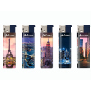 Elektrofeuerzeuge "PINK CITY", 5-fach sortiert,...