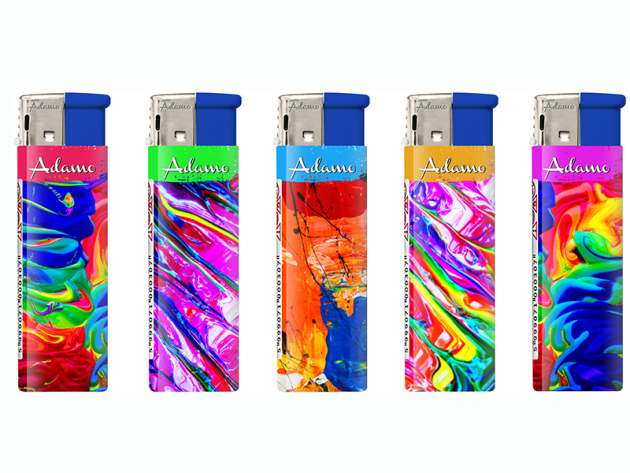 Elektrofeuerzeuge "COLORFUL PAINTING", 5-fach sortiert, 50er Display