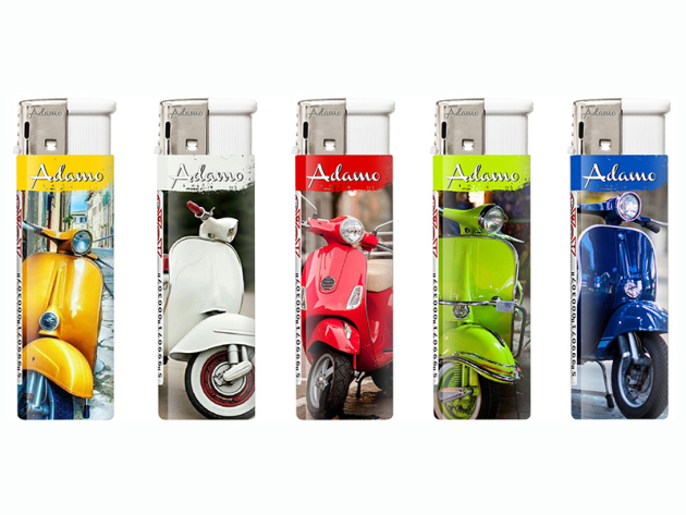 Elektrofeuerzeuge "SCOOTER", 5-fach sortiert, 50er Display