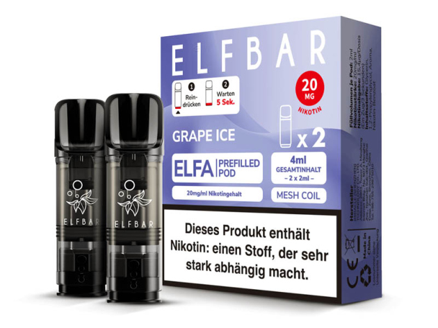 ELFBAR ELFA Prefilled Pod - Grape Ice (Traube, Eis) - 20mg - 2er Set