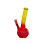 Glasbong "Rot-Gelb", Höhe 24 cm, Schliff 14,5