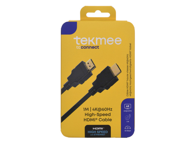 Tekmee HDMI Hochgeschwindigkeits-Ladekabel, 1m; 4K, schwarz