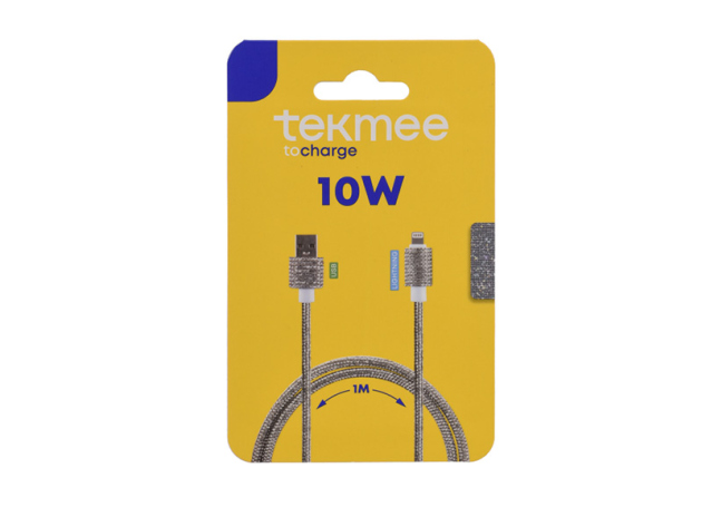 Tekmee Ladekabel, 1m; USB auf Lighting, 10W, mit Strasssteinen