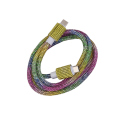 Tekmee Ladekabel, 1m; Type-C auf Type-C, 40W, mit Strasssteinen Regenbogen