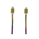 Tekmee Ladekabel, 1m; Type-C auf Lighting, 18W, mit Strasssteinen Regenbogen