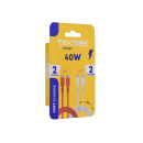 Tekmee Ladekabel-Set, 1m; Type-C auf Type-C, 40W, rot und...