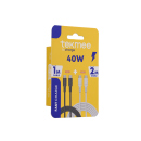 Tekmee Ladekabel-Set, 1m+2m; Type-C auf Type-C, 40W, schwarz und weiß