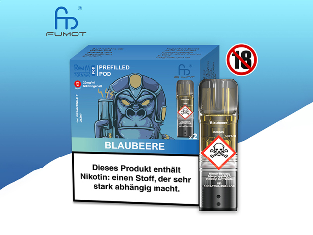 RandM Tornado Prefilled Pod - Blueberry (Blaubeere) - 20mg - 2er Set