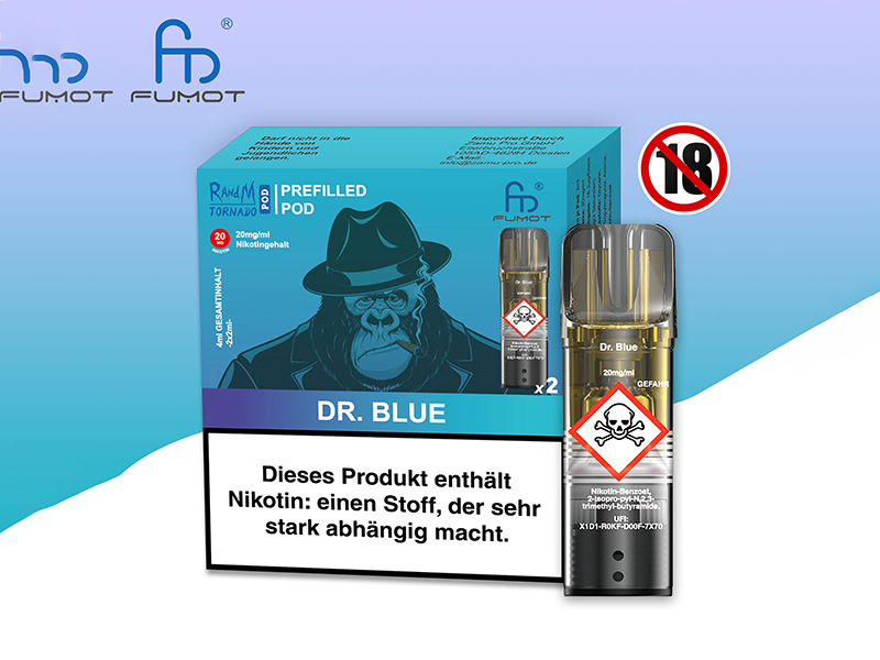 elfbar elfa master akku RandM Tornado Prefilled Pod - Dr. Blue (Blaubeere) - 20mg
