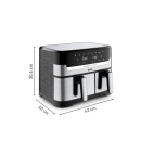Dual Easy Fry & Grill 8,3 L Edelstahl Heißluftfritteuse EY905D, UVP: 359,99 Euro