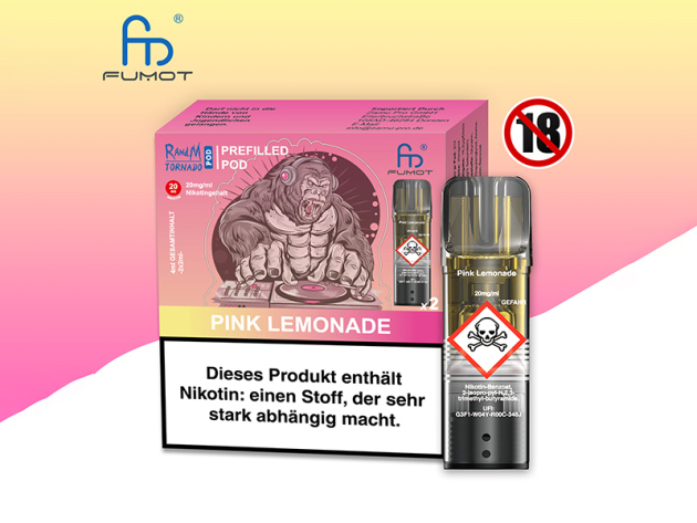 RandM Tornado Prefilled Pod - Pink Lemonade (Pinke Limonade) - 20mg - 2er Set