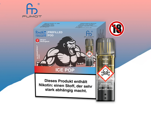 RandM Tornado Prefilled Pod - Ice Pop (Lolli) - 20mg - 2er Set
