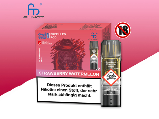 RandM Tornado Prefilled Pod - Strawberry Watermelon (Erdbeere, Wassermelone) - 20mg - 2er Set