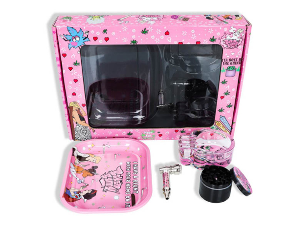 Raucher-Set "Baked Bun" (Pfeife-Grinder-Tray-Aschenbecher)