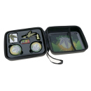 Handpfeifen-Set "Hanfblatt" mit Grinder, Pfeife, Siebe, Drehunterlage in einem Etui