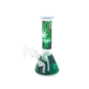 Bong-Set "Hanfblatt 420" mit Bong, Grinder, Glasgefäß, Aschenbecher + Bürste + Löffel