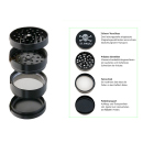 Grinder "St. Pauli" Metal, 4-tlg.; Ø 5,7 cm; black- Exklusiv