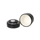 Autoaschenbecher "Schwarz/Silber" mit LED innen+Gluttöter, Ø 5,5 / 6,2 cm H.7,5cm