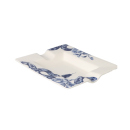 Zigarrenaschenbecher "Weiß/Blau" Keramik, 2 Ablagen, 20,5x17,5x3,5cm