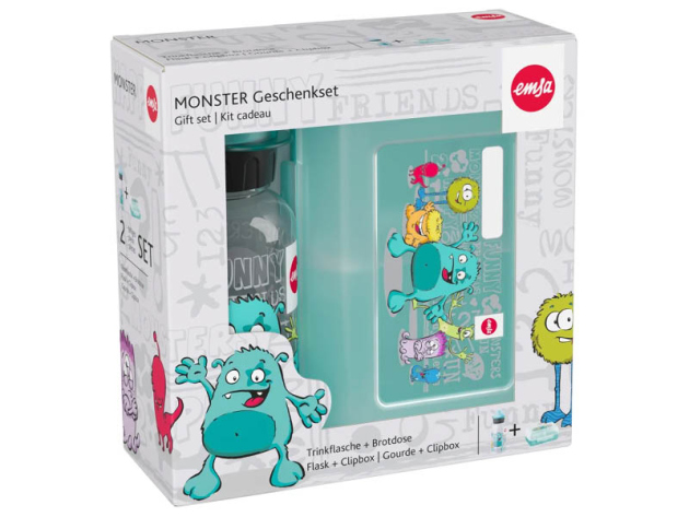 Emsa Brotdose inkl. Trinkflasche Monster - 2-tlg. UVP: 17,99 Euro