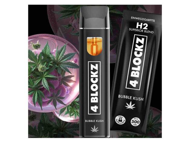 4 Blockz H2 Superior - Bubble Kush (Kaugummi) - E-Shisha - 1 ml - H2 95 %