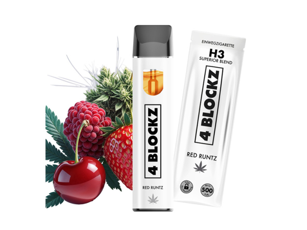 4 Blockz H3 Superior - Red Runtz (Beere, Erdbeere) - E-Shisha - 1 ml - H3 95 %