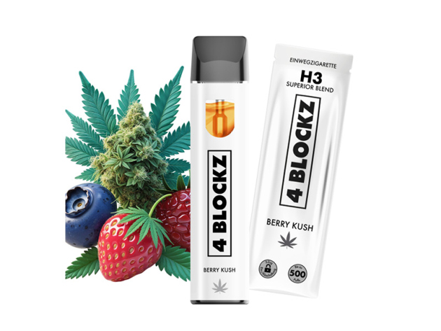 4 Blockz H3 Superior - Berry Kush (Beeren) - E-Shisha - 1 ml - H3 95 %