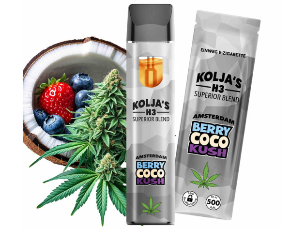 Koljas  H3 Superior - Berry Coco Kush (Beeren, Kokosnuss) - E-Shisha - 1 ml - H3 97 %