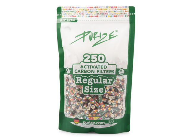 PURIZE Colour Mix, pack of 33, Xtra Slim Size 5.9mm, activated carbon filter