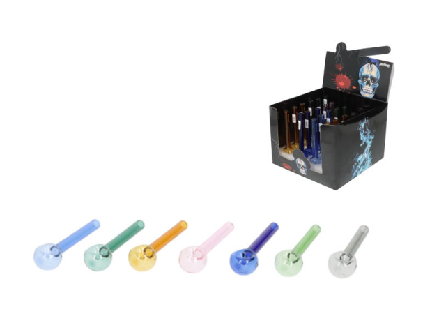 Glaspfeife "Super Heroes" Öl, 7 Farben, 12cm, 24er Display