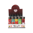 Elektrofeuerzeuge "HEART FOR YOU", 5-fach sortiert; 50er Display