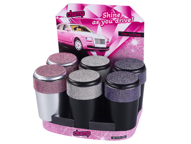 Autoaschenbecher "Bling Bling", 3-fach sortiert; 6er Display