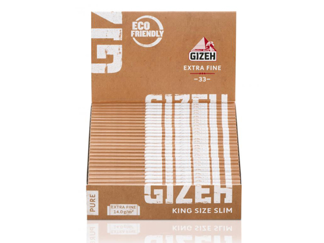 Gizeh Pure King Size Slim 25 booklets each 33 leaves