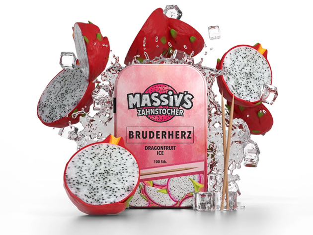 MASSIVS Zahnstocher Bruderherz - Dragonfruit Ice - 100er Pack