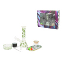 Bong-Set "Super Heroes" mit Bong, Grinder, Storage, Glaspfeife, Tray, Ascher inkl. Bürste + Schaber