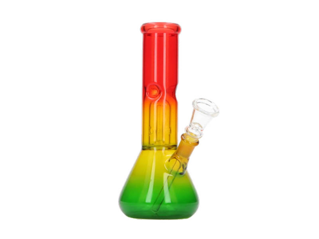 Glasbong "Rasta" Ice+Percolator konisch, Höhe 21,5cm, Schliff 14