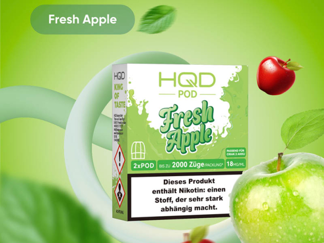 HQD Cirak 2 Pod - Fresh Apple (Apfel) - 18mg - 1000 Züge - 2er Set