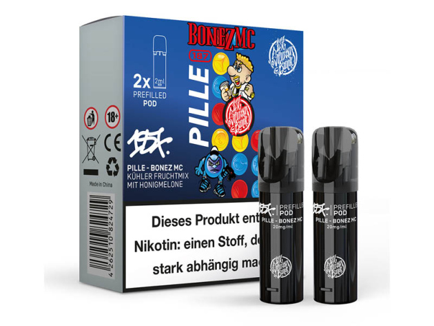 187 Strassenbande - Pod (2er Set) - Pille - Bonez MC (Fruchtmix, Honigmelone) - 20mg - ca. 600 Züge