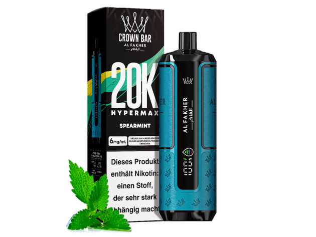 Al Fakher 20K Hypermax Big Puffs - Spearmint (grüne Minze) - 6 mg - 20.000 Züge