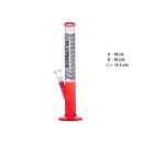 Glasbong "Playbong", transp.- rot; Höhe 36 cm; Ø 40 mm; Schliff 14,5