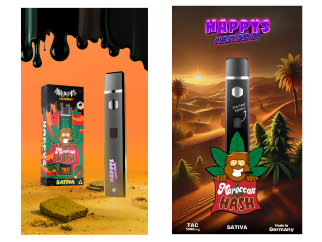 Happys Amsterdam TAC Vape 1000mg - Morocan Hash